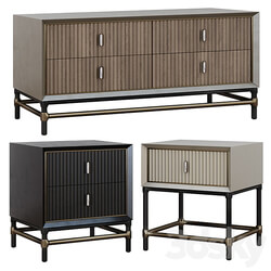 Sideboard Chest of drawer Chest of drawers and bedside tables in Art Deco style 05 