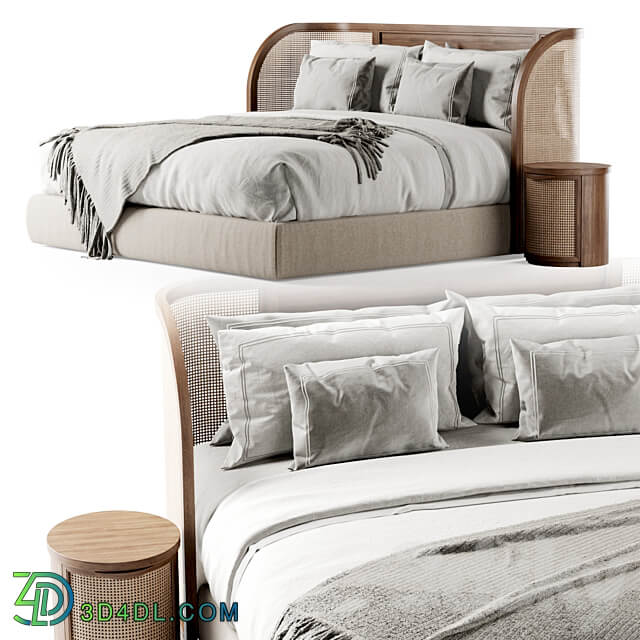 Bed Wooden double bed DB57 Double bed rattan