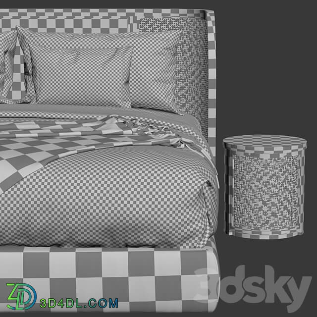 Bed Wooden double bed DB57 Double bed rattan