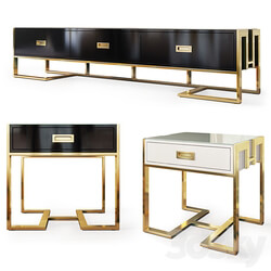 Sideboard Chest of drawer Chest of drawers and bedside tables Art Deco 01. Nightstand Tvstand by LaLume 
