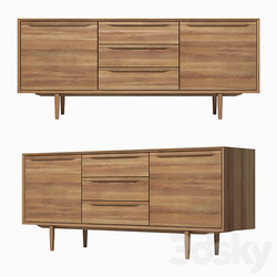 Sideboard Chest of drawer Chest of drawers Bruni with three drawers and doors 180 75 45 cm 