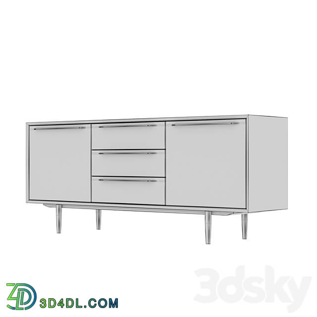 Sideboard Chest of drawer Chest of drawers Bruni with three drawers and doors 180 75 45 cm