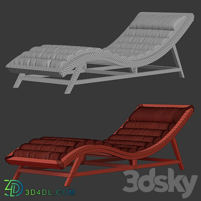 Wooden chaise lounge