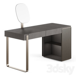 Fendi Icon Lady Desk with Mirror Charcoal Fiddleback Sycamore  