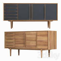 Sideboard Chest of drawer Chest of drawers Bruni Bruni Black three doors 160 75 45 cm 
