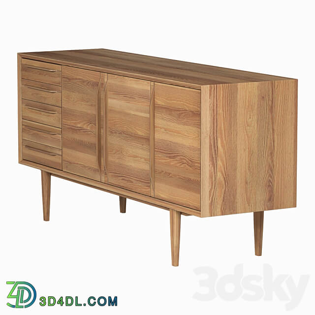 Sideboard Chest of drawer Chest of drawers Bruni Bruni Black three doors 160 75 45 cm