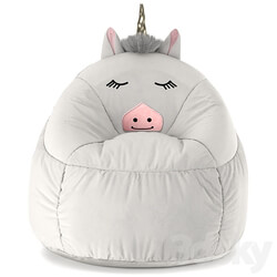 Kids Bean Bag Chair White Unicorn Pillowfort Miscellaneous 3D Models 
