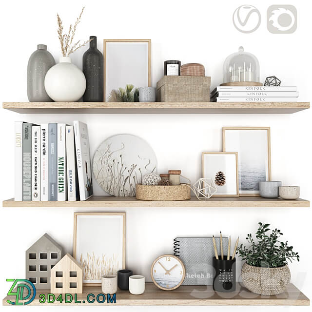 Decorative shelf set