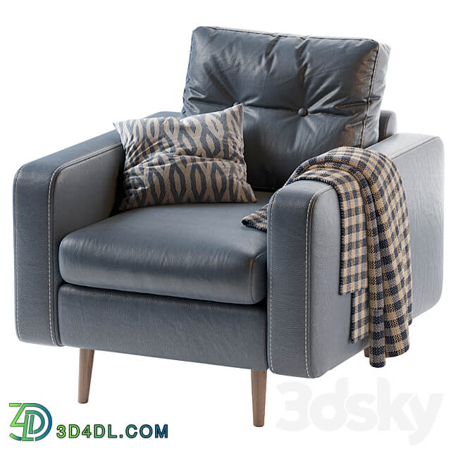 Deans Chair Leather Blue