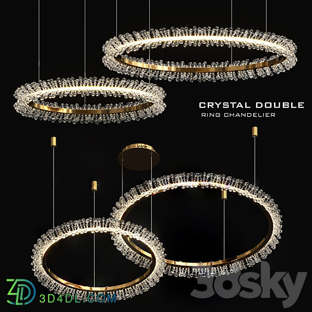 Pendant light Crystal double ring chandelier