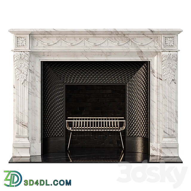 Marble french fireplace mantel