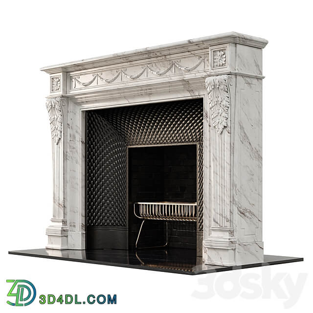 Marble french fireplace mantel