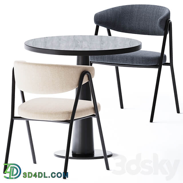 Table Chair Round table Gray 39 by Gervasoni