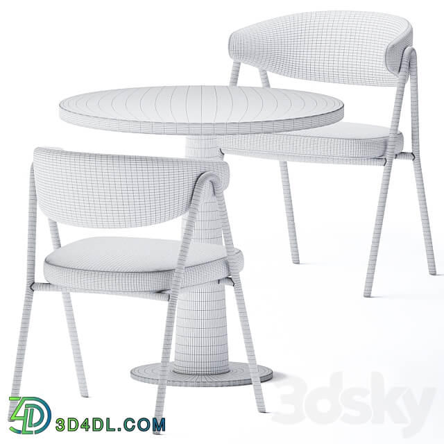 Table Chair Round table Gray 39 by Gervasoni