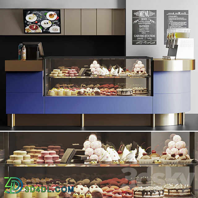 Confectionery shop with desserts and sweets 4. Cafe 3D Models