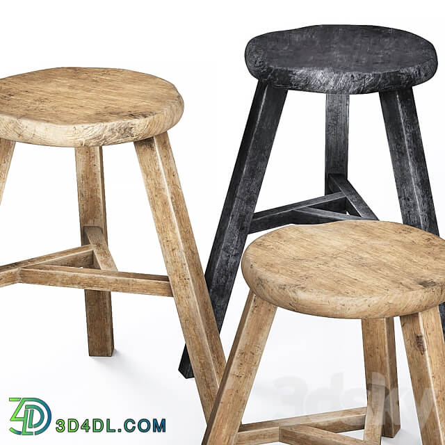 Wooden Accent Stool 01