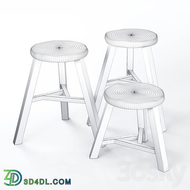 Wooden Accent Stool 01