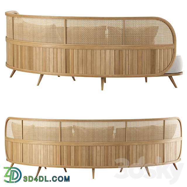 Garden round sofa R157 Semi circular rattan sofa