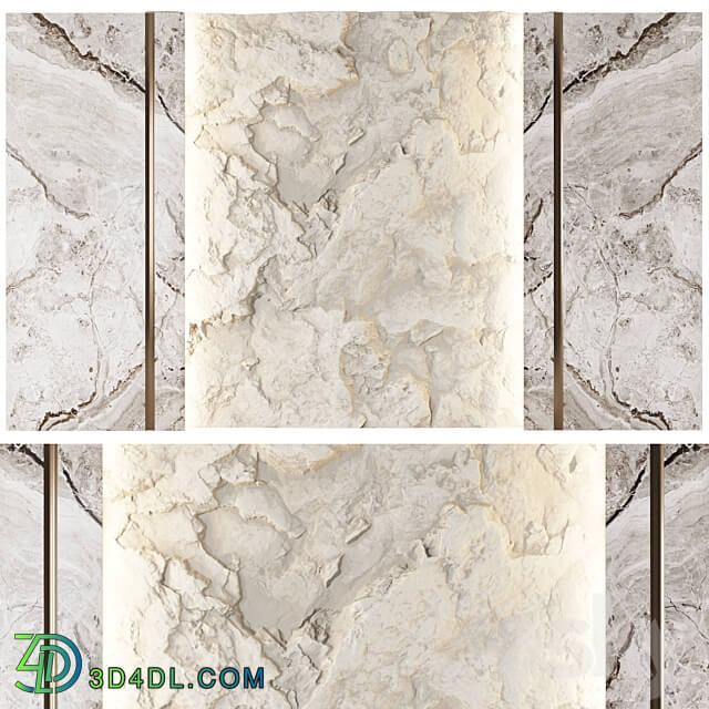 Wall panel with a white rock