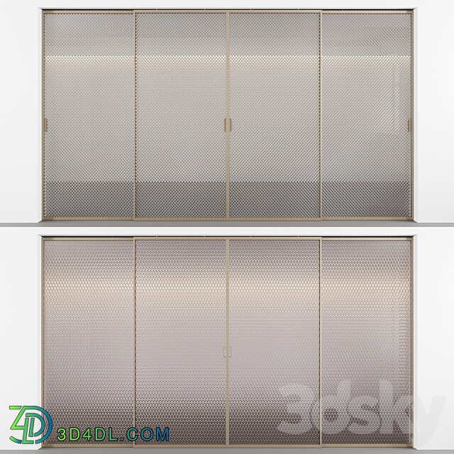 Sliding doors with embossed glass No. 3