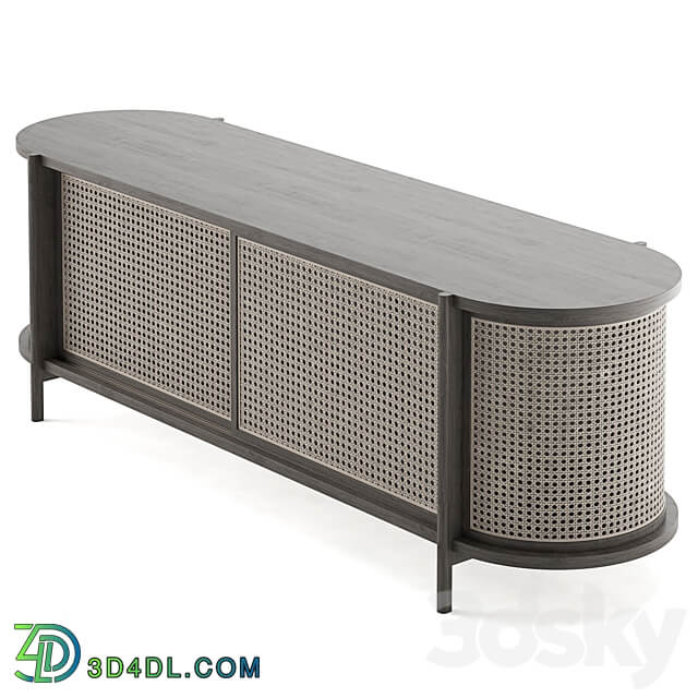 Sideboard Chest of drawer Cane Low cabinet 03