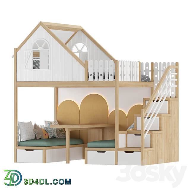 Full furniture set Kids Room Bed 02