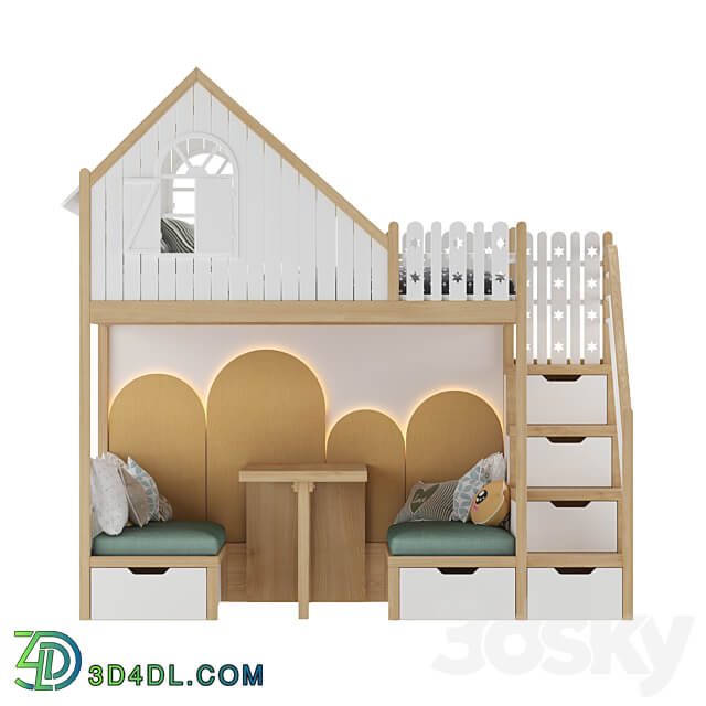 Full furniture set Kids Room Bed 02