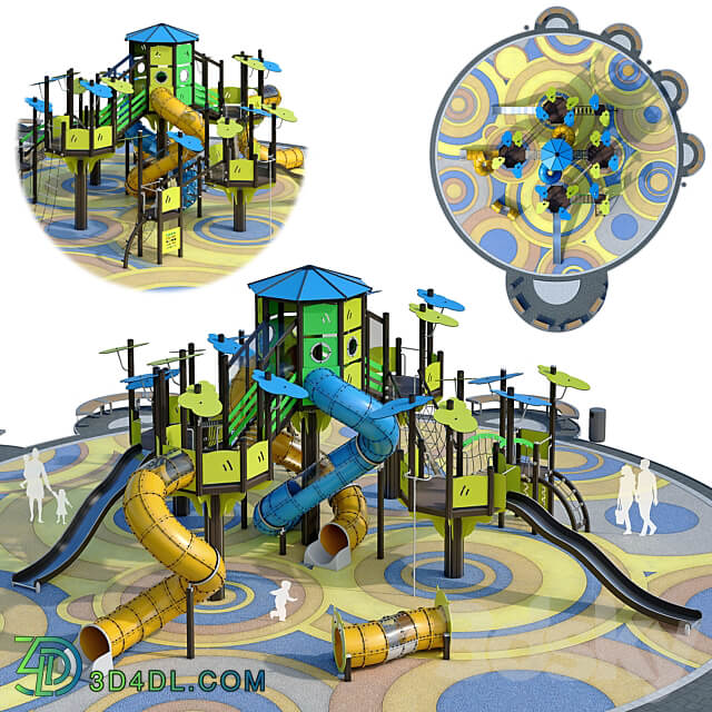 Large children playground. 3D Models