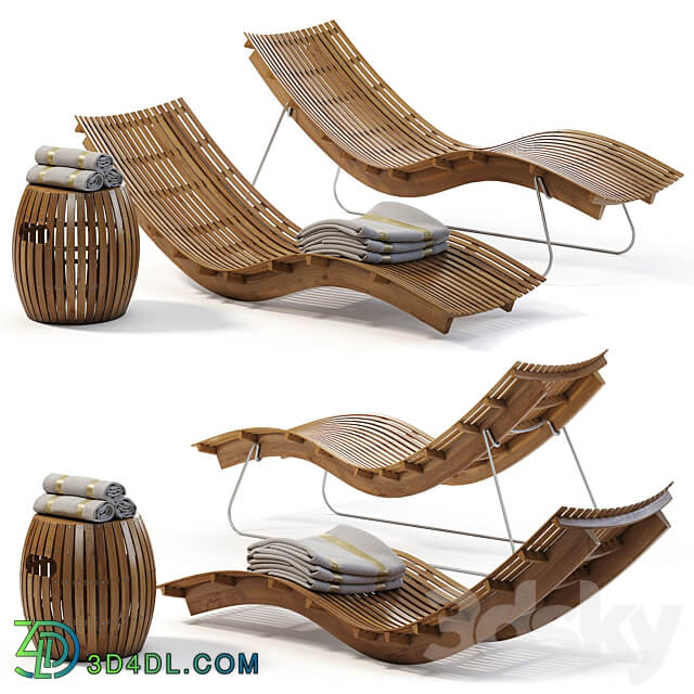 Other Swing teak stacking chaise longue