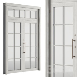 White Wooden Vintage Glass Door Set 19 