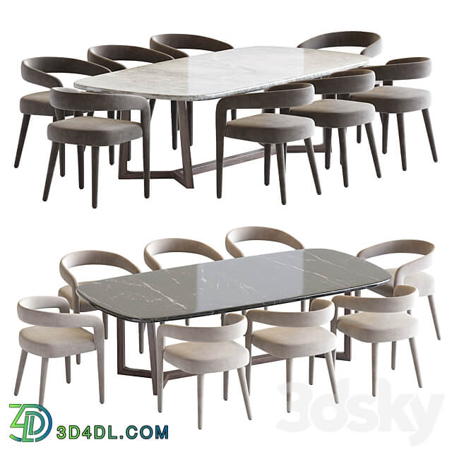 Table Chair Lisette White Dining Chair and Concorde Table
