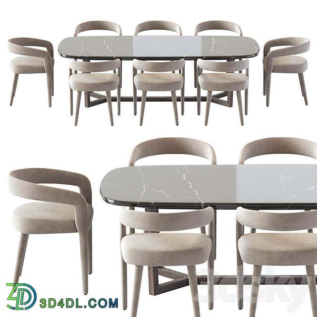 Table Chair Lisette White Dining Chair and Concorde Table