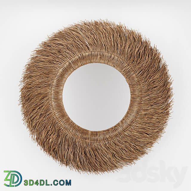 Loully rattan and sisal mirror