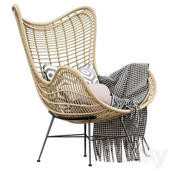 Hk living natural rattan egg chair 