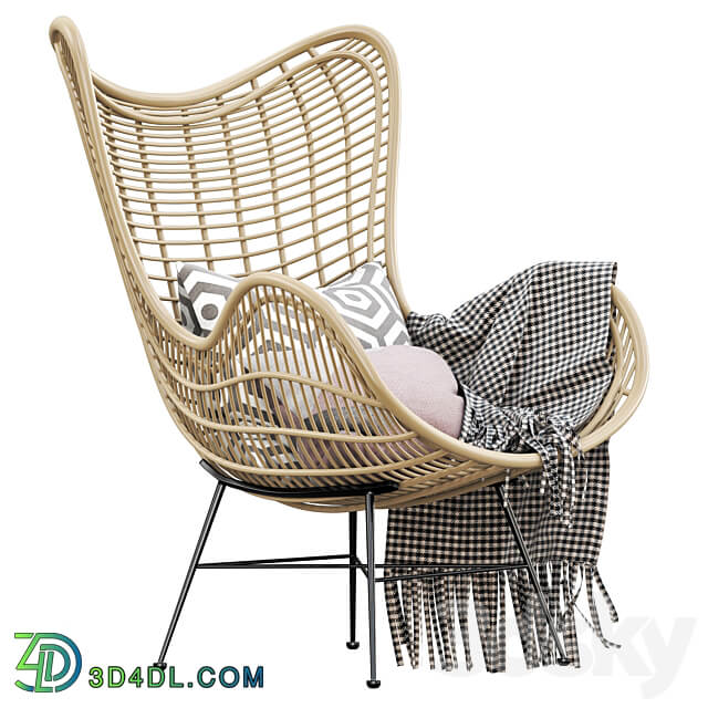 Hk living natural rattan egg chair