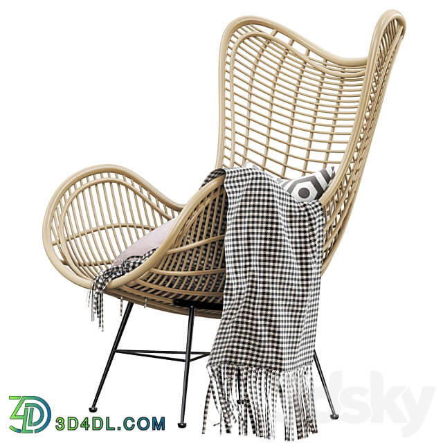 Hk living natural rattan egg chair