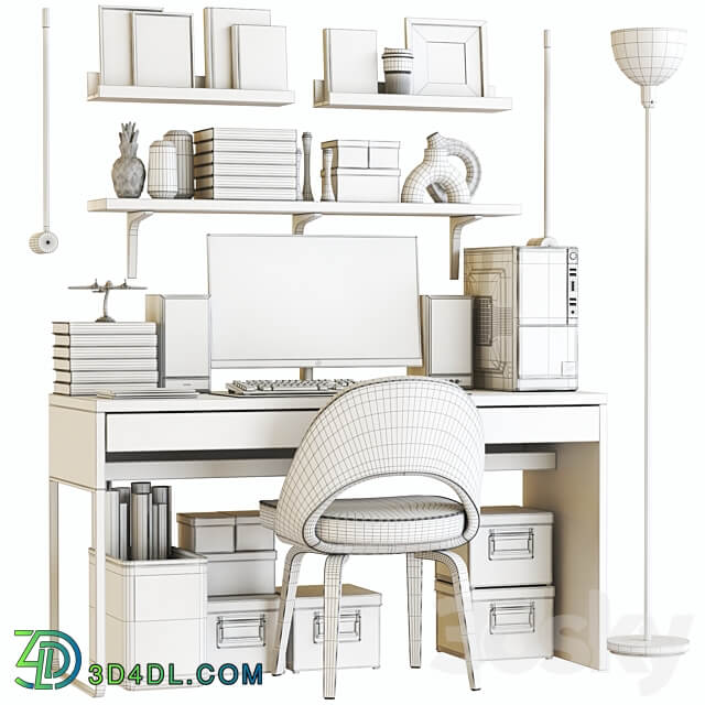 Workplace 104 Office furniture 3D Models