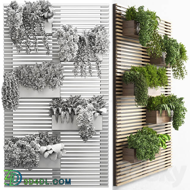 Fitowall collection outdoor plant stand wall wood vase 01