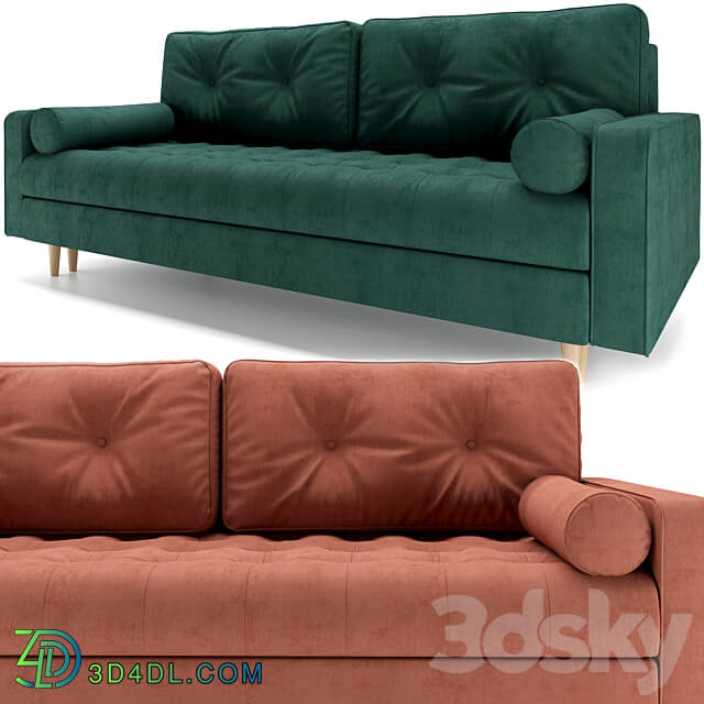 Citeno sofa in 6 colors Smart Grafit Barhat Emerald Smart Blue Smart Seladon Barhat Salmon Velvet Light from Divanru
