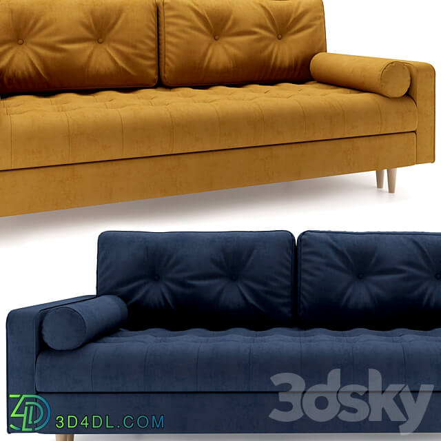 Citeno sofa in 6 colors Smart Grafit Barhat Emerald Smart Blue Smart Seladon Barhat Salmon Velvet Light from Divanru