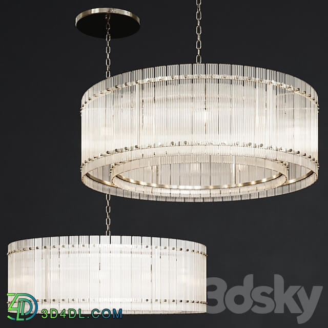 Pendant light Restoration Hardware SAN MARCO 1 TIER ROUND CHANDELIER 48 Nickel