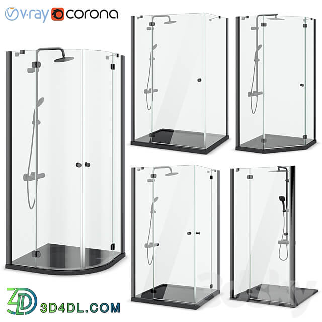 Shower enclosures Radaway Torrenta black