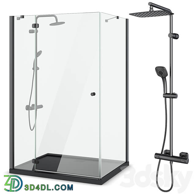 Shower enclosures Radaway Torrenta black