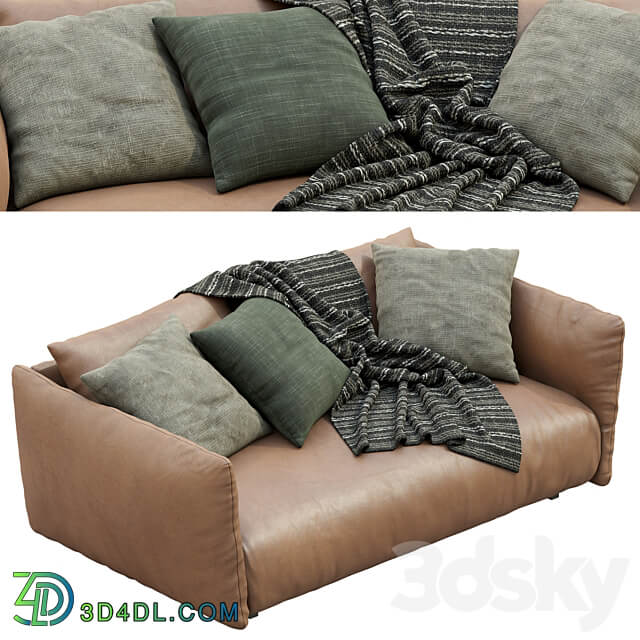 Meridiani Leather Sofa SCOTT