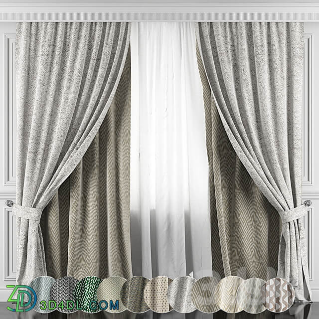 Curtains with window and moldings 366 371