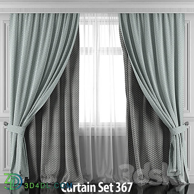 Curtains with window and moldings 366 371