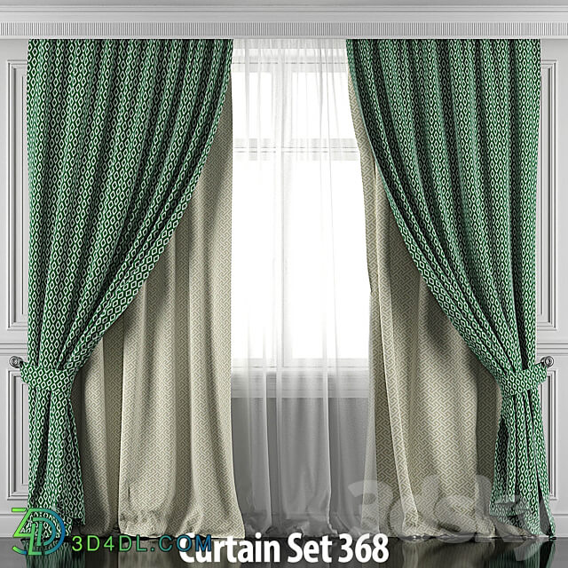 Curtains with window and moldings 366 371