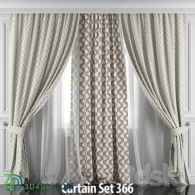 Curtains with window and moldings 366 371