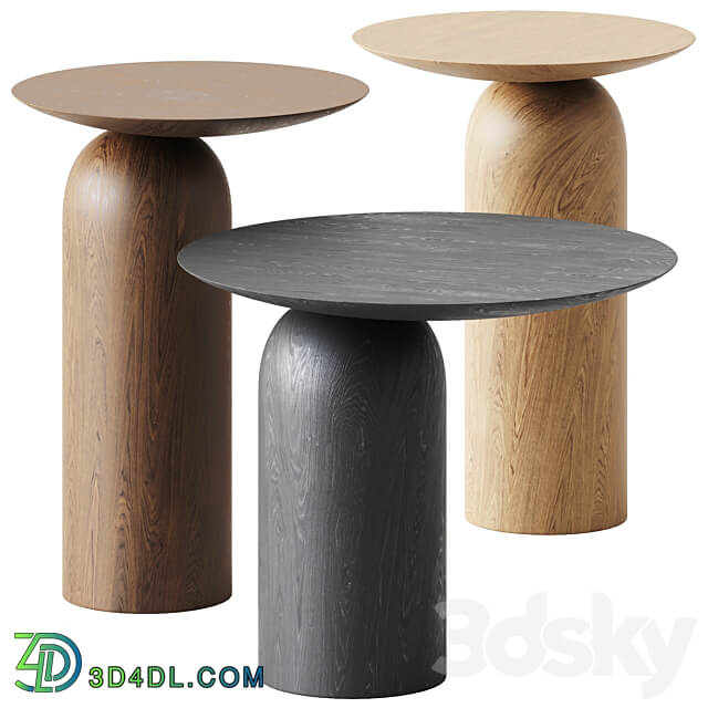 Wooden Coffee Side Table Disco by Basta 3D Models