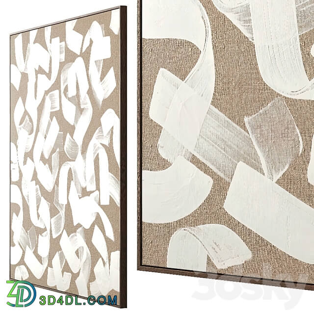 Abstract modern painting on canvas 3D Models